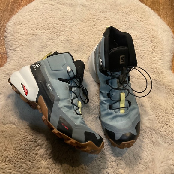 Salomon Cross Hike Mid GTX Hiking Boots Size‎ 7 Womens Blue Gray Waterproof